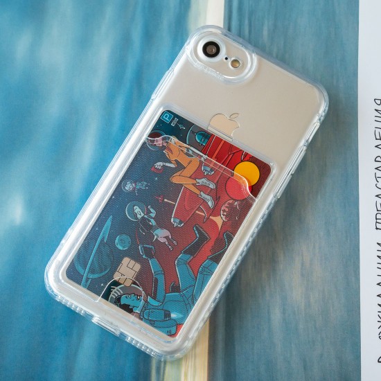 Силиконовый чехол для iPhone 7 с карманом для карт, арт. 013019