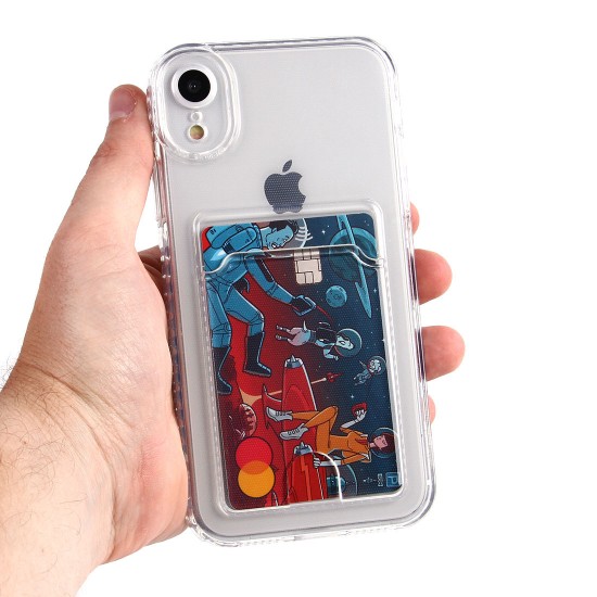 Силиконовый чехол для iPhone XR с карманом для карт, арт. 013019