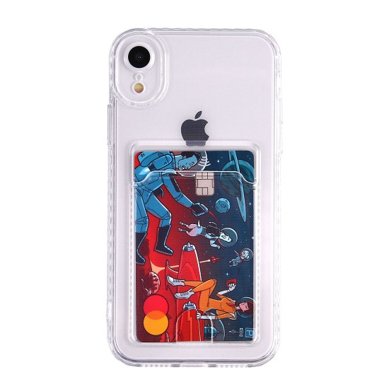 Силиконовый чехол для iPhone XR с карманом для карт, арт. 013019