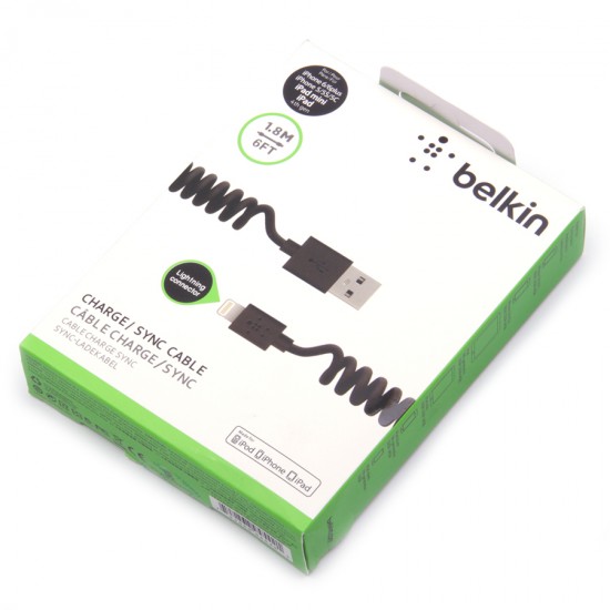 USB дата кабель Belkin для iPhone 5/5S/6/iPad mini/Air 1.8 м, арт.008715
