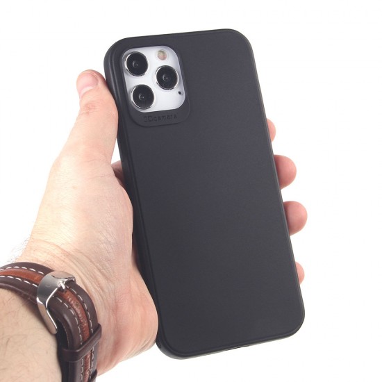 Чехол для iPhone 12/12 Pro черный силиконовый с защитой камеры, арт.012424