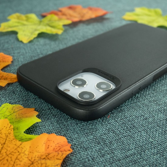 Чехол для iPhone 12 Pro Max черный силиконовый с защитой камеры, арт.012424