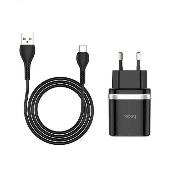 Сетевое зарядное устройство 2 в 1 Hoco C12Q для Type-C, арт.011648