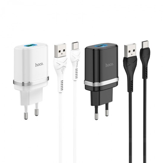 Сетевое зарядное устройство 2 в 1 Hoco C12Q для Type-C, арт.011648