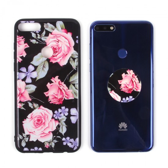 Чехол ТПУ с попсокетом для Huawei Honor 7С Pro/Y7 Prime (2018), арт.010684
