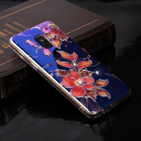 Панель ТПУ Blue Shine со стразами для Samsung Galaxy A8 (2018), арт.010443-1