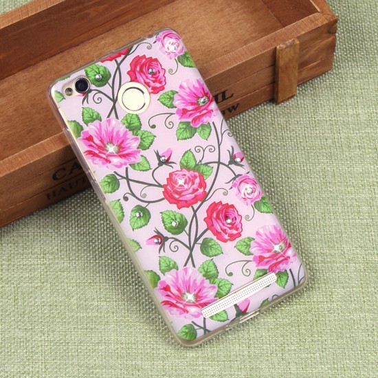 Силиконовый чехол с цветами для Xiaomi Redmi 3S, арт. 009610