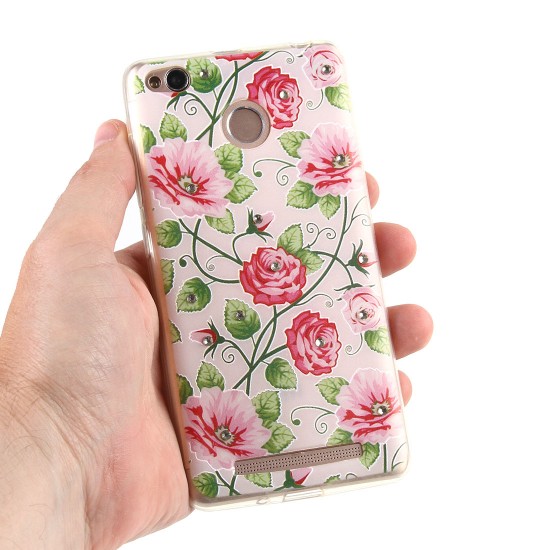 Силиконовый чехол с цветами для Xiaomi Redmi 3S, арт. 009610