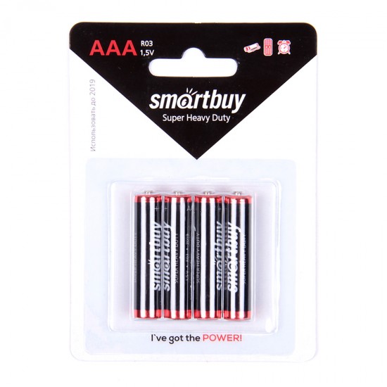 Батарейки ААА SmartBuy R03 BL4, арт.010305