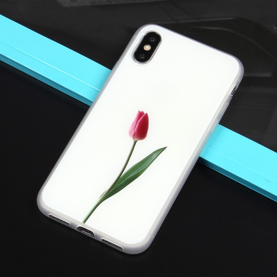 Чехол ТПУ с цветами для iPhone X/XS, арт.010775