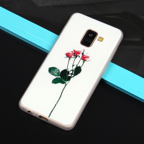 Чехол ТПУ с цветами для Samsung Galaxy A8 (2018), арт.010776