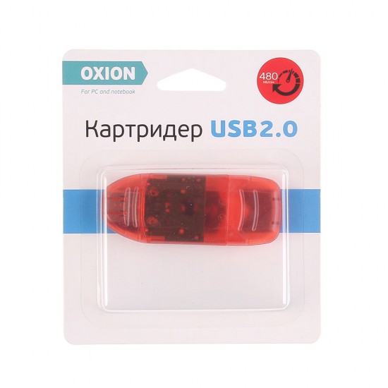 Картридер OXION OCR003BL, USB 2.0, арт.011845