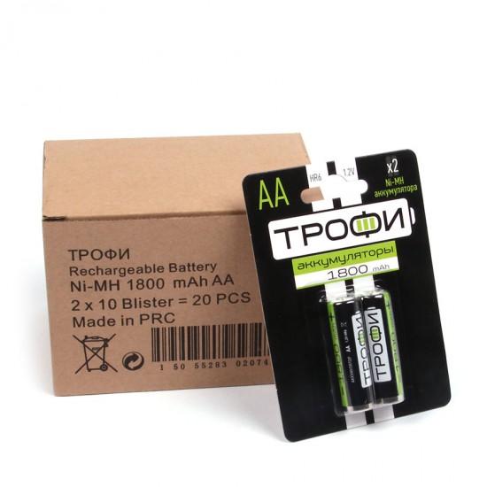 Аккумулятор AA Трофи HR6-2BL 1800mAh, арт.003445
