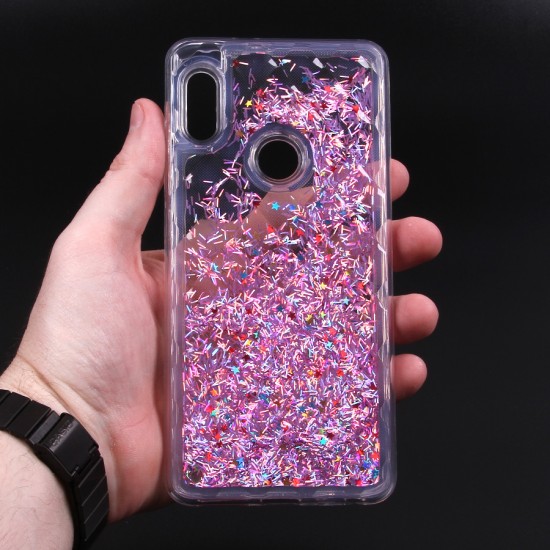 Силиконовый чехол с жидкими блестками для Xiaomi Redmi Note 5/5 Pro, арт.010619