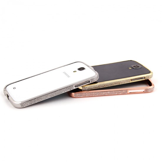 Бампер металлический со стразами для Samsung i9500 Galaxy S4, арт.003392