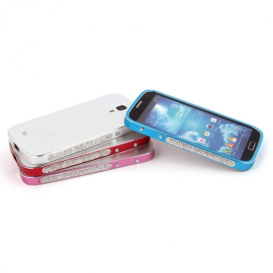 Бампер с крышкой металлический со стразами для Samsung i9500 Galaxy S4, арт.006727