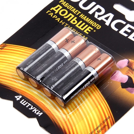 Батарейка AAA Duracell LR03 BL4 Basic CN, арт.010706