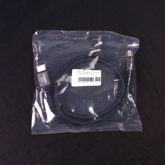 Кабель HDMI, версия 2.1, AL-коннектор, в оплетке, RT-05-04, 1м, арт. 012750
