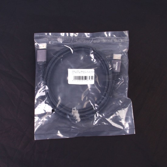 Кабель HDMI, версия 2.1, AL-коннектор, в оплетке, RT-05-04, 1.5м, арт. 012750