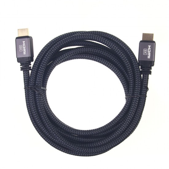 Кабель HDMI, версия 2.1, AL-коннектор, в оплетке, RT-05-04, 3м, арт. 012750