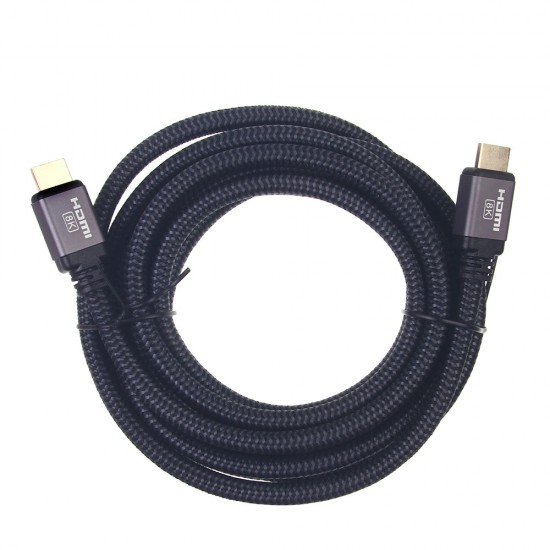 Кабель HDMI, версия 2.1, AL-коннектор, в оплетке, RT-05-04, 4м, арт. 012750