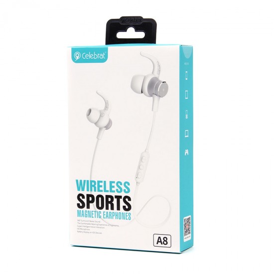 Спортивные наушники Celebrat A8 с bluetooth, арт.010910