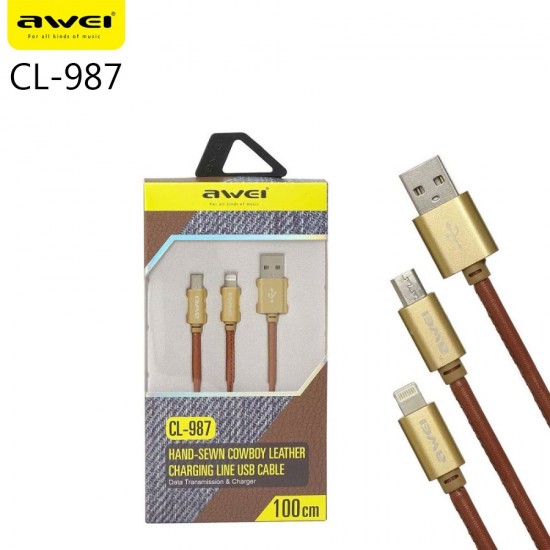 USB-micro USB дата кабель AWEI CL-987, 1 м, арт.011598
