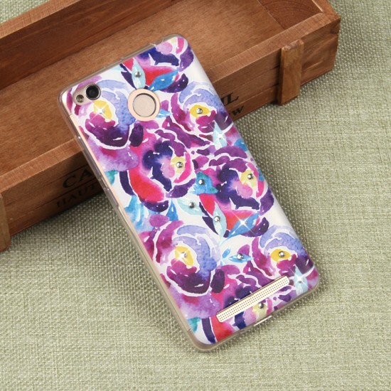 Силиконовый чехол с цветами для Xiaomi Redmi 3S, арт. 009611
