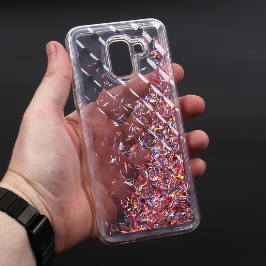 Силиконовый чехол с жидкими блестками для Samsung Galaxy J6 (2018), арт.010619