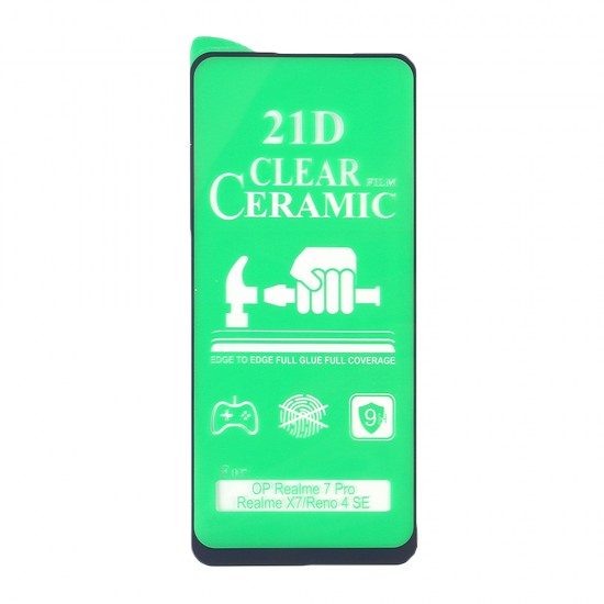 Стекло Ceramic Realme 7 Pro противоударное, в тех.упак. (в комп. 25 шт), арт. 012537