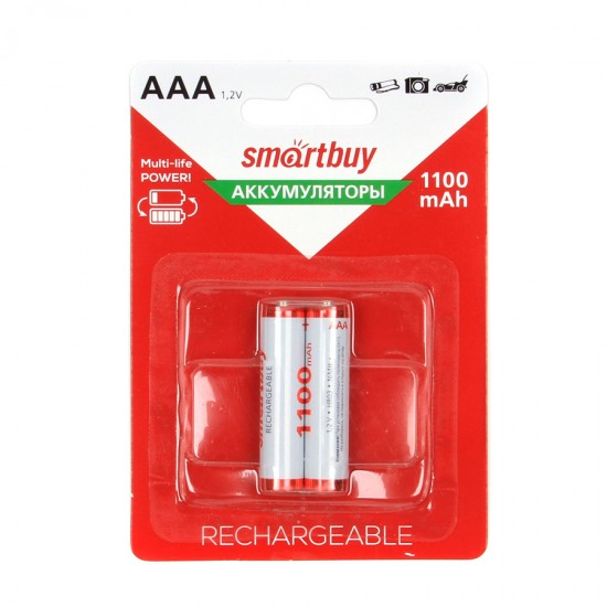 Аккумулятор AAA SmartBuy R03 NiMh 1100 mAh (блистер 2 шт), арт.010354