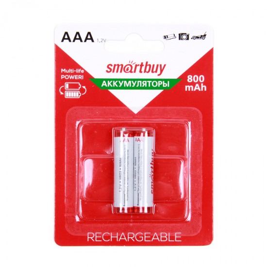 Аккумулятор AAA SmartBuy R03 NiMh 800mAh (блистер 2 шт), арт.010269