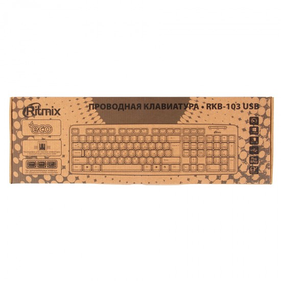 Клавиатура влагоустойчивая RITMIX RKB-103, арт.002917