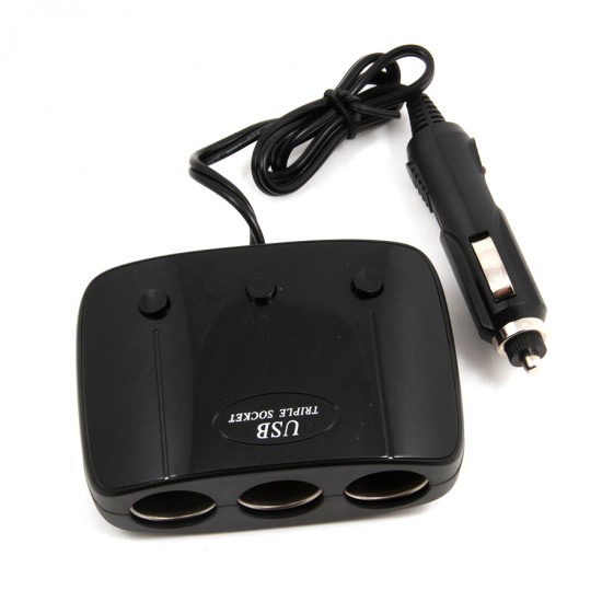 Тройник прикуривателя с 2 USB разъемами, арт. AD-B04
