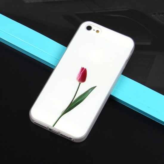 Чехол ТПУ с цветами для iPhone 5/5S, арт.010775