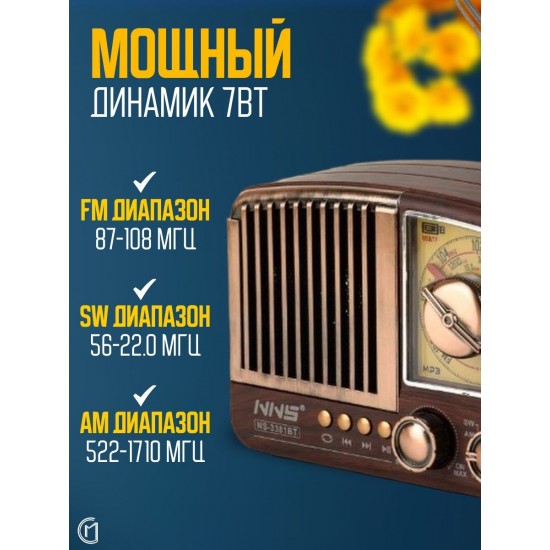 Портативная FM колонка NS-3381BT, арт.013229