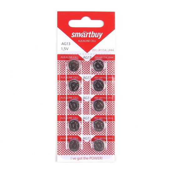 Батарейки SmartBuy AG13 BL10, арт.012027