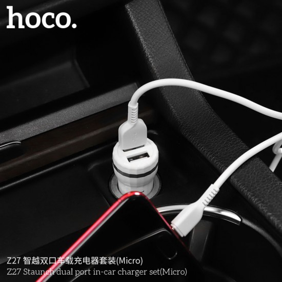 Автомобильное зарядное устройство Hoco Z27 с кабелем Micro, арт. 011664