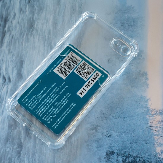 Противоударный чехол для iPhone 7/8/SE(2020) с карманом для карт, силиконовый, арт. 013026