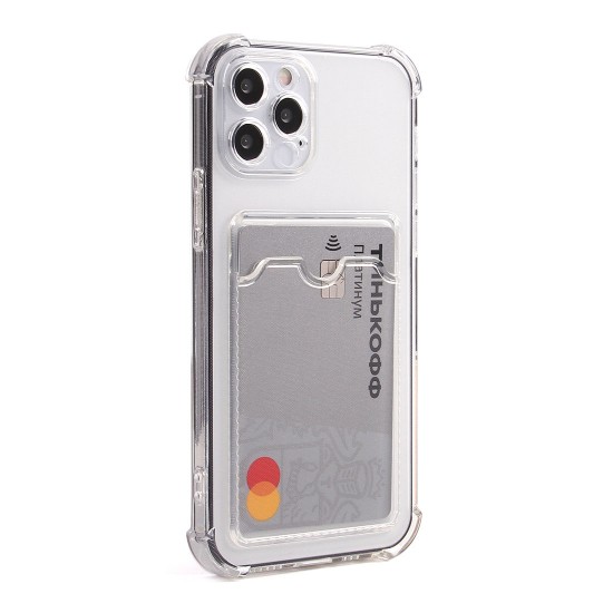 Противоударный чехол для iPhone 12 Pro с карманом для карт, силиконовый, арт. 013026