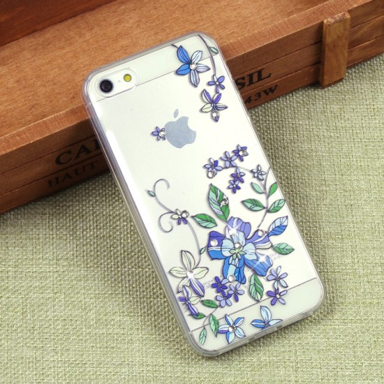 Силиконовый чехол с цветами для iPhone 5/5S, арт. 009618