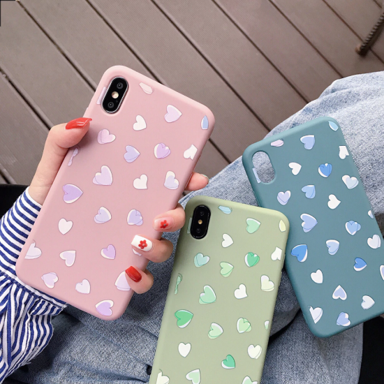 Чехол ТПУ Сердечки для iPhone X/XS, арт.011525