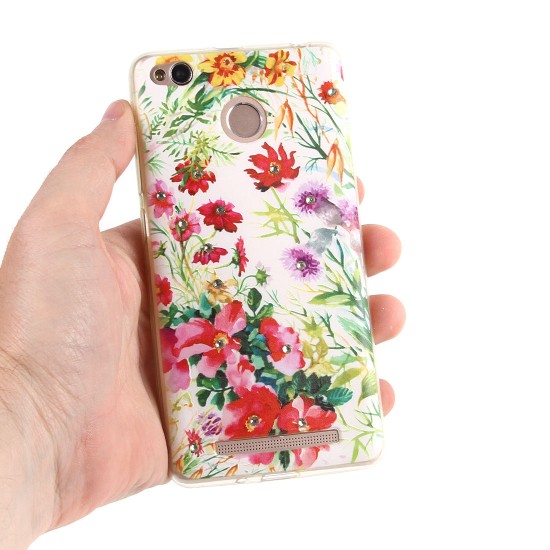 Силиконовый чехол с цветами для Xiaomi Redmi 3S, арт. 009616