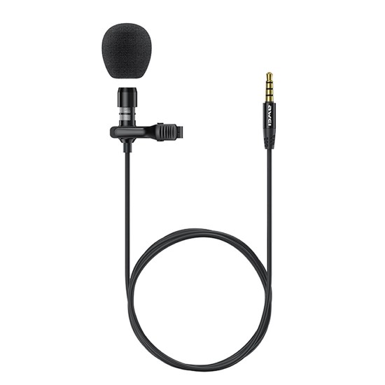 Микрофон петличка AWEI MK1, mini jack 3.5 мм, 2A,  арт.012395