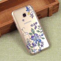 Силиконовый чехол с цветами для Samsung Galaxy A3 (2017), арт. 009618