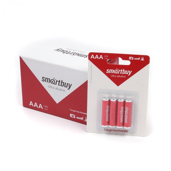 Батарейки ААА SmartBuy LR03 BL4 (блистер 4 шт), арт.010603