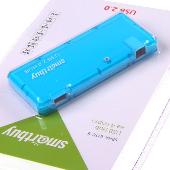 USB Hub разветвитель Smartbuy SBHA-6110, 4 порта USB 2.0, арт.012491