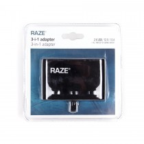 Тройник прикуривателя RAZE с 2 USB разъемами 3.1A, арт.010452