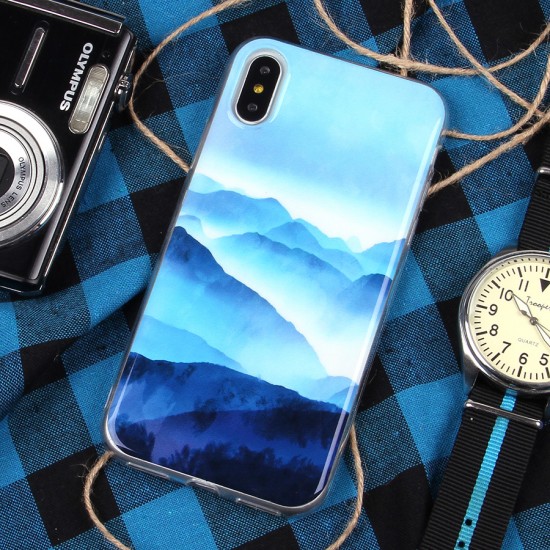 Чехол ТПУ Горы для iPhone X/XS, арт.011015