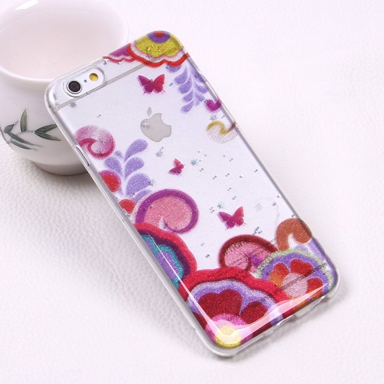 Силиконовый чехол с блестками для iPhone 6/6S, арт.010283